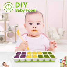 Load image into Gallery viewer, 4-Pack: Easy-Release Silicone &amp; Flexible 14-Ice Cube Trays with Spill-Resistant Removable Lid
