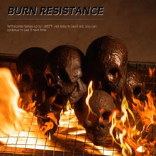 将图片加载到图库查看器，4-Pack: Halloween Fire Pit Skull Ceramic Props
