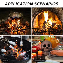 将图片加载到图库查看器，4-Pack: Halloween Fire Pit Skull Ceramic Props
