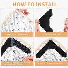 Load image into Gallery viewer, 4-Pack: Reusable Non-Slip Carpet Rug Stickers
