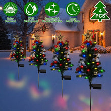 Load image into Gallery viewer, 4-Pack: Solar Christmas Tree Lights Garden Decorations
