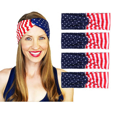Load image into Gallery viewer, 4-Pack: USA American Flag Headbands
