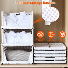 Load image into Gallery viewer, 4-Packs: Plastic Storage Box Closet Organizer Foldable Storage with Slide Rail Push-Pull
