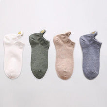 将图片加载到图库查看器，4 Pairs Fashion Socks New Spring Cotton Non-Slip No-Show Boat Socks Novelty Girls Cute Heart Embroidery Casual Funny Ankle Socks Pack For Women
