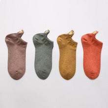 将图片加载到图库查看器，4 Pairs Fashion Socks New Spring Cotton Non-Slip No-Show Boat Socks Novelty Girls Cute Heart Embroidery Casual Funny Ankle Socks Pack For Women

