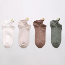 将图片加载到图库查看器，4 Pairs Fashion Socks New Spring Cotton Non-Slip No-Show Boat Socks Novelty Girls Cute Heart Embroidery Casual Funny Ankle Socks Pack For Women
