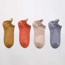 将图片加载到图库查看器，4 Pairs Fashion Socks New Spring Cotton Non-Slip No-Show Boat Socks Novelty Girls Cute Heart Embroidery Casual Funny Ankle Socks Pack For Women
