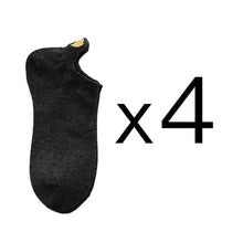 将图片加载到图库查看器，4 Pairs Fashion Socks New Spring Cotton Non-Slip No-Show Boat Socks Novelty Girls Cute Heart Embroidery Casual Funny Ankle Socks Pack For Women
