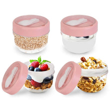 将图片加载到图库查看器，4-Piece: 20 Oz Oat Containers with Lids and Folding Spoons
