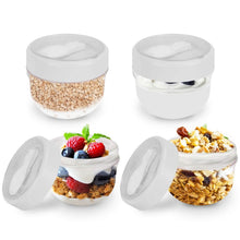 将图片加载到图库查看器，4-Piece: 20 Oz Oat Containers with Lids and Folding Spoons
