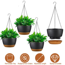 将图片加载到图库查看器，4-Piece: 9.64" Diameter Hanging Planter with Drainage Holes
