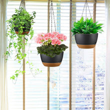 将图片加载到图库查看器，4-Piece: 9.64" Diameter Hanging Planter with Drainage Holes
