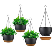 将图片加载到图库查看器，4-Piece: 9.64" Diameter Hanging Planter with Drainage Holes
