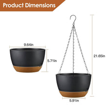 将图片加载到图库查看器，4-Piece: 9.64" Diameter Hanging Planter with Drainage Holes
