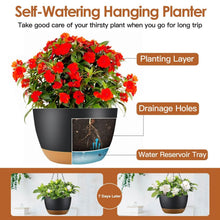 将图片加载到图库查看器，4-Piece: 9.64" Diameter Hanging Planter with Drainage Holes
