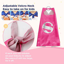 Load image into Gallery viewer, 4-Piece: Kids Dress Up Superhero Capes Set and Slap Bracelets for Girls
