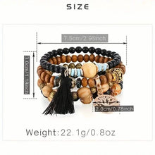 Load image into Gallery viewer, 4-Piece Set: Creative Bohemian Bracelet, Layered Beaded Stretchable Bracelet
