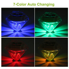 将图片加载到图库查看器，4-Piece: Solar Diamond LED Light Pathway Stake Decorative Lamp
