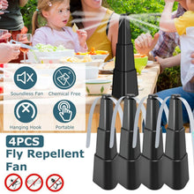 Load image into Gallery viewer, 4-Pieces: Fly Repellent Fan Table Top Battery Powered Bug Deterrent
