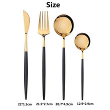 将图片加载到图库查看器，4-Pieces: Mirror Polish Dinnerware Set Stainless Steel Cutlery Set Flat Tableware
