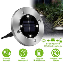 将图片加载到图库查看器，4-Pieces: Solar Waterproof Ground Light
