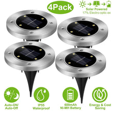 将图片加载到图库查看器，4-Pieces: Solar Waterproof Ground Light
