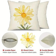 Load image into Gallery viewer, 4-Pieces: Summer Flowers Printed Throw Pillow Cover Cushion Pillow Case
