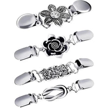 Load image into Gallery viewer, 4-Pieces: Vintage Sweater Shawl Clips Retro Cardigan Collar Clips
