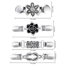 Load image into Gallery viewer, 4-Pieces: Vintage Sweater Shawl Clips Retro Cardigan Collar Clips
