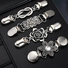 Load image into Gallery viewer, 4-Pieces: Vintage Sweater Shawl Clips Retro Cardigan Collar Clips
