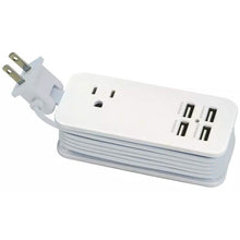 将图片加载到图库查看器，4 Port USB with Single AC Extendable Wire Charging Station
