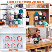 Load image into Gallery viewer, 4-Tier Bottle Storage 12 Bottles Transparent Stackable Organizer Holder Shelf

