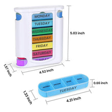 Load image into Gallery viewer, 4 Times A Day, White 7 Day Stackable Daily Pill And Medicine Organizer White
