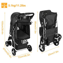 Load image into Gallery viewer, 4 Wheels Pet Foldable Stroller
