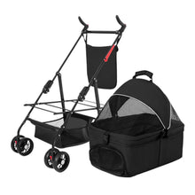 将图片加载到图库查看器，4 Wheels Pet Stroller Foldable with Removable Liner Storage Basket
