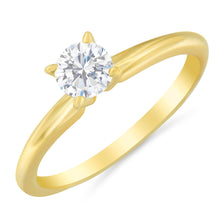 Load image into Gallery viewer, GIA Certified 14K Yellow Gold 1/2 Cttw Diamond Solitaire Engagement Ring (H Color, SI1 Clarity) - Size 6
