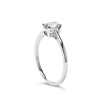 将图片加载到图库查看器，14K White Gold 1/2 Cttw Oval Lab Grown Diamond 4 Prong Solitaire Engagement Ring (F-G Color, VS2-SI1 Clarity) - Size 7
