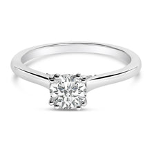 Load image into Gallery viewer, 14K White Gold 7/8 Cttw Lab Grown Diamond Solitaire Cathedral Style Engagement Ring (F-G Color, VS1-VS2 Clarity) - Size 5

