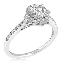 Load image into Gallery viewer, 14K White Gold 1.00 Cttw Lab-Grown Diamond Oval Shaped Halo Engagement Ring (F-G Color, VS1-VS2 Clarity) - Ring Size 7
