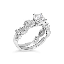 Load image into Gallery viewer, 14K White Gold Lab Grown Diamond 1.0 Cttw Vintage Style Engagement Ring and Band Set - Ring Size 5
