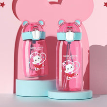 Load image into Gallery viewer, 400ml/550ml High Quality  Material Kids Water Bottle With Straw Leak-Proof BPA Free Durable Plastic Drinking Bottle Cute Water Bottle with Sipper, Water Bottle for Kids Sipper Bottle for Kids - Anti-Leak Cartoon Kids Water Bottle for Kids
