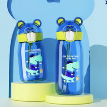 Load image into Gallery viewer, 400ml/550ml High Quality  Material Kids Water Bottle With Straw Leak-Proof BPA Free Durable Plastic Drinking Bottle Cute Water Bottle with Sipper, Water Bottle for Kids Sipper Bottle for Kids - Anti-Leak Cartoon Kids Water Bottle for Kids

