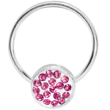 Load image into Gallery viewer, 16G 5/8 Pink Gem Circle Crystal Ice Captive Ring
