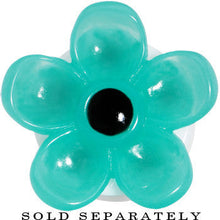 Load image into Gallery viewer, 20mm Acrylic Aqua Flower Saddle Plug
