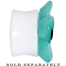 Load image into Gallery viewer, 1 inch Acrylic Aqua Flower Saddle Plug
