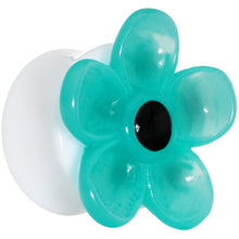Load image into Gallery viewer, 1 inch Acrylic Aqua Flower Saddle Plug
