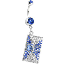 将图片加载到图库查看器，Sapphire Gem Love Letter Dangle Belly Ring
