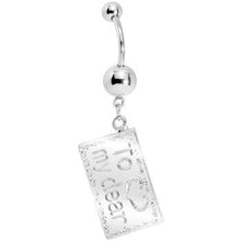 将图片加载到图库查看器，Sapphire Gem Love Letter Dangle Belly Ring
