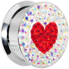 Load image into Gallery viewer, 7/8 Stainless Steel Aurora Gem Red Heart Screw Fit Plug
