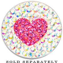 Load image into Gallery viewer, 7/8 Stainless Steel Aurora Gem Pink Heart Screw Fit Plug

